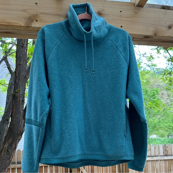 Nike Funnel Neck Sweatshirt Therma Fleece Pullover Large Teal - Picture 3 of 16